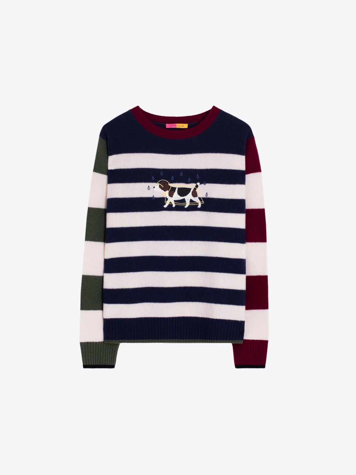 Vilagallo Dog Raincoat Jumper-Navy Stripes