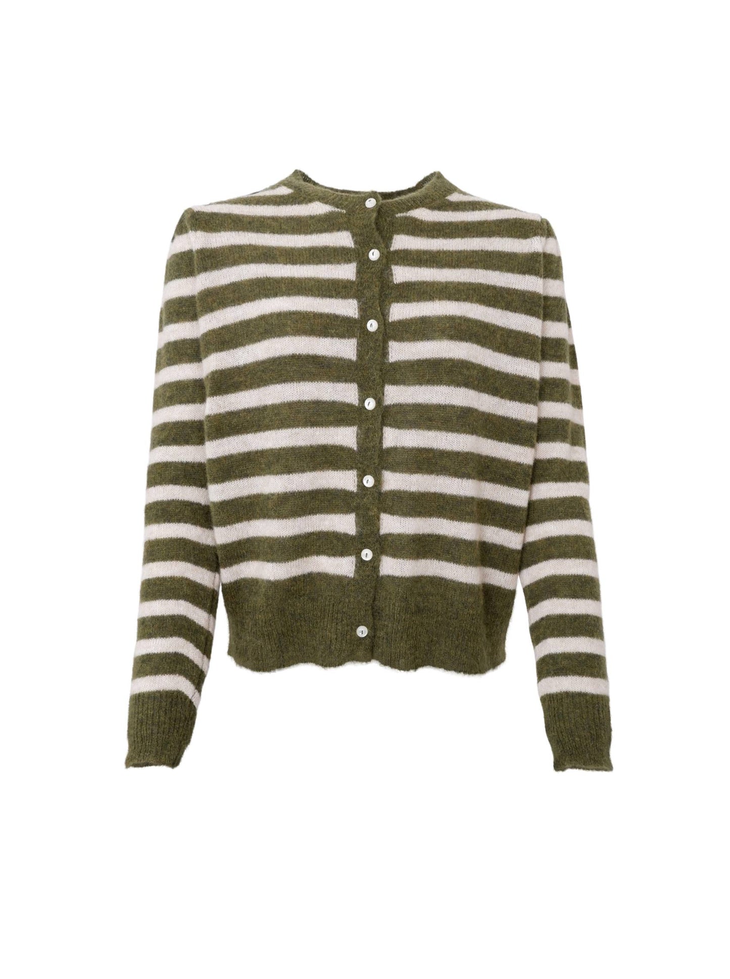 Black Colour Dell Puff Sleeve Cardigan-Army