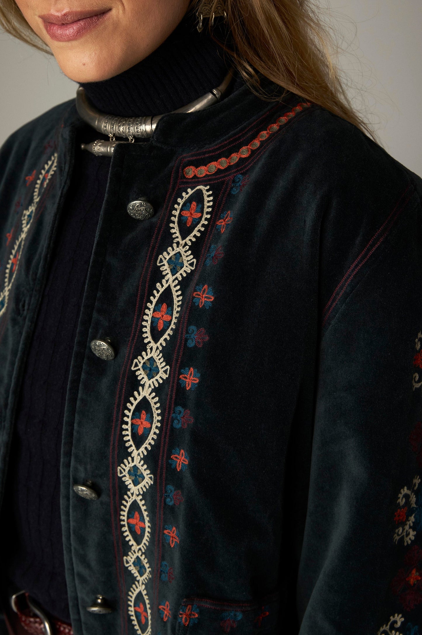 Maison Hotel Breton Velvet Jacket-Jade