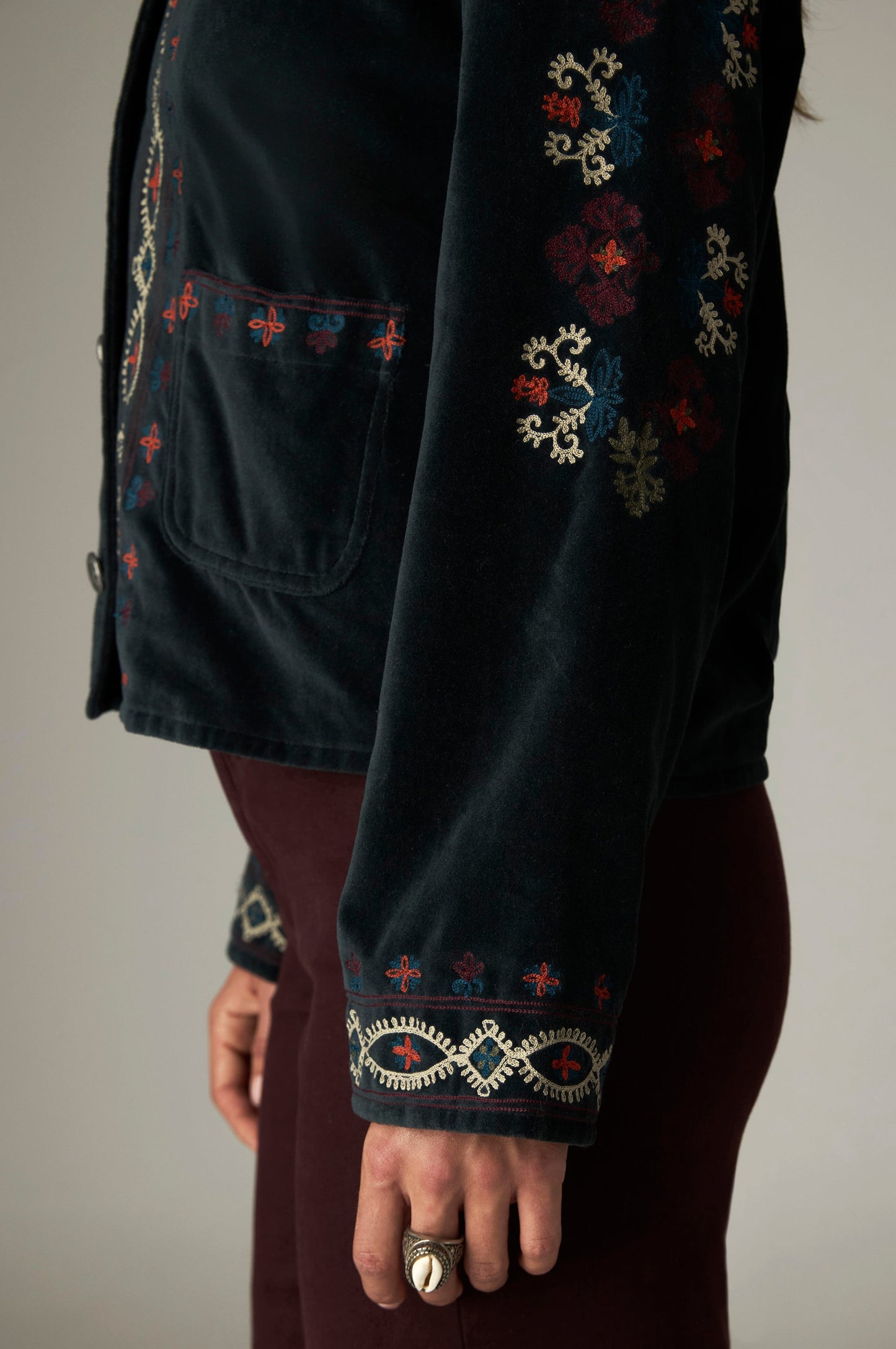 Maison Hotel Breton Velvet Jacket-Jade