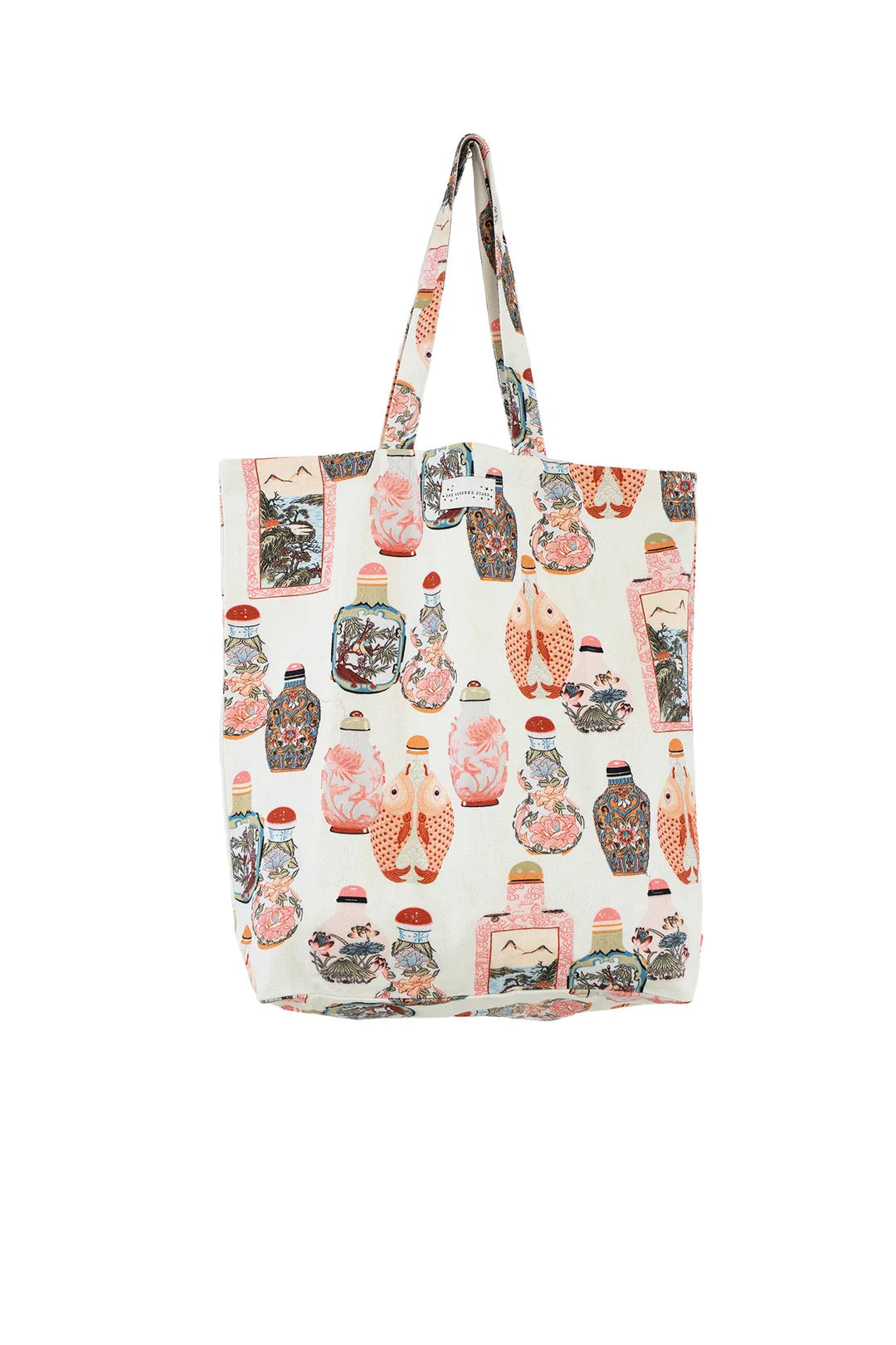 One Hundred Stars Perfume Bottles Blush Canvas Bag