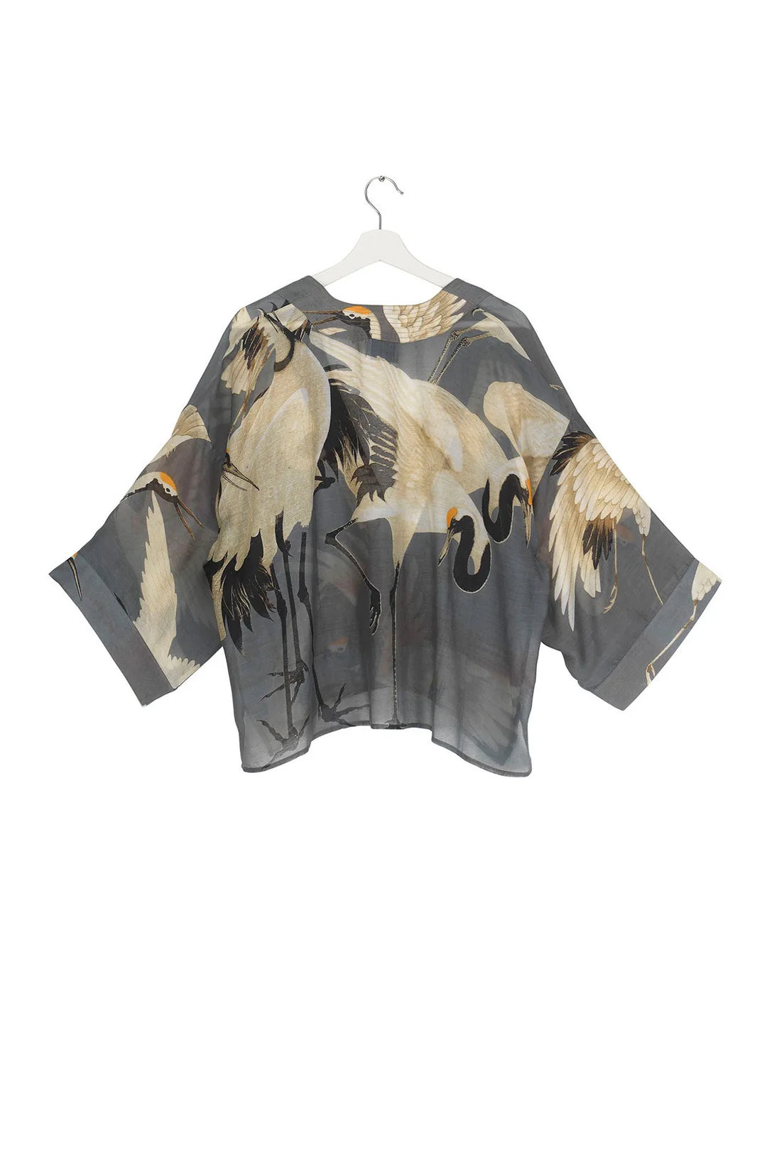 One Hundred Stars Stork Grey Kimono