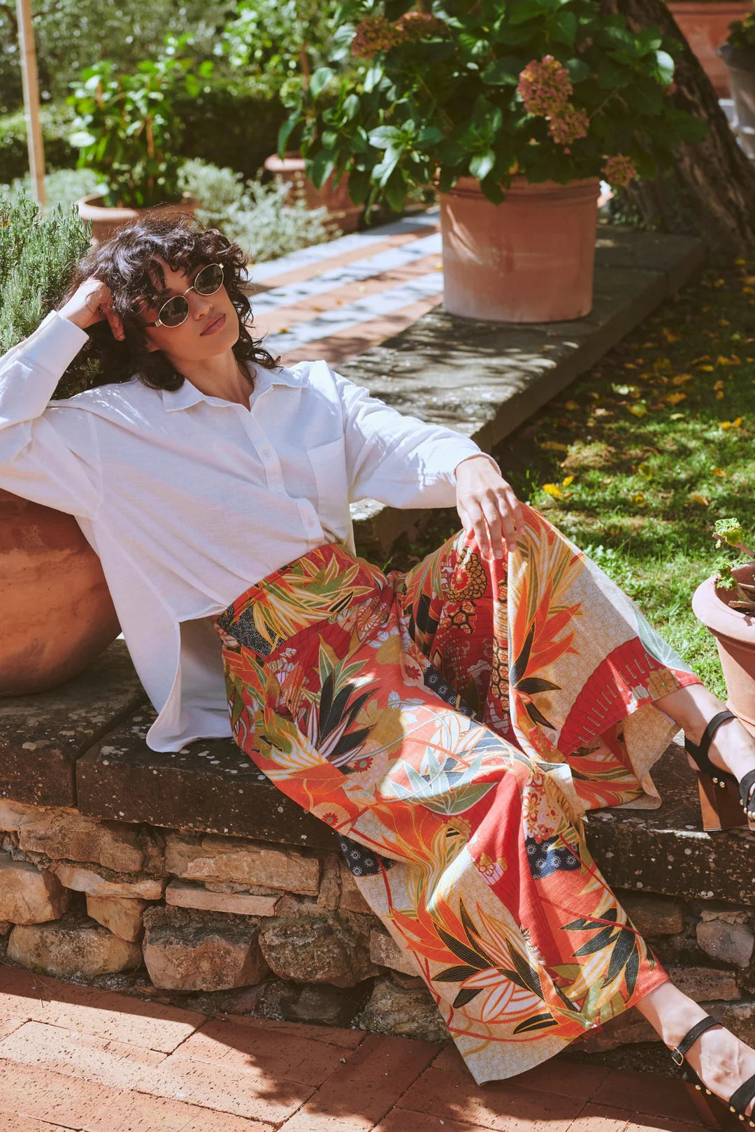 One Hundred Stars Fans Scarlet Palazzo Pants