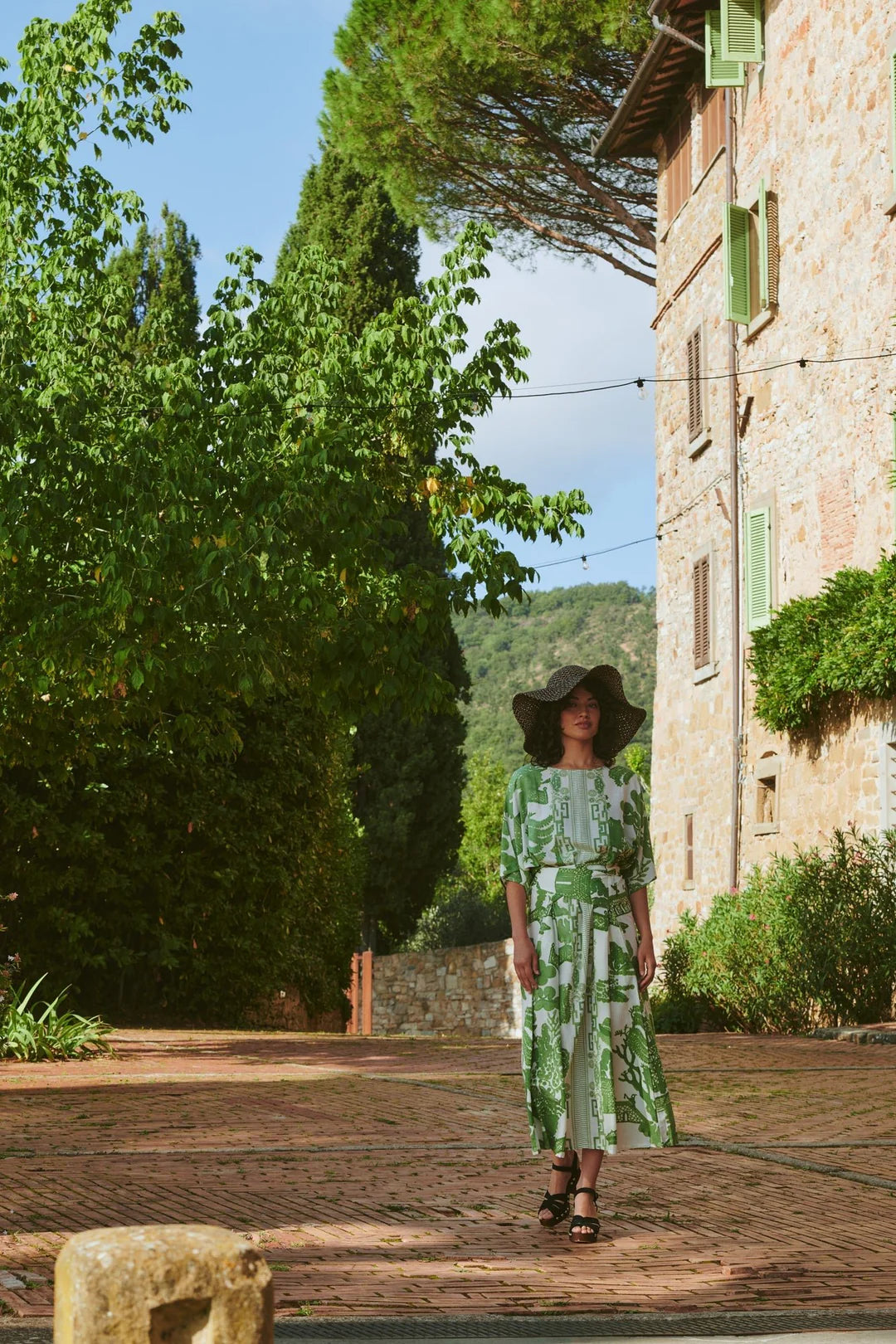 One Hundred Stars Giant Willow Green Obi Dress