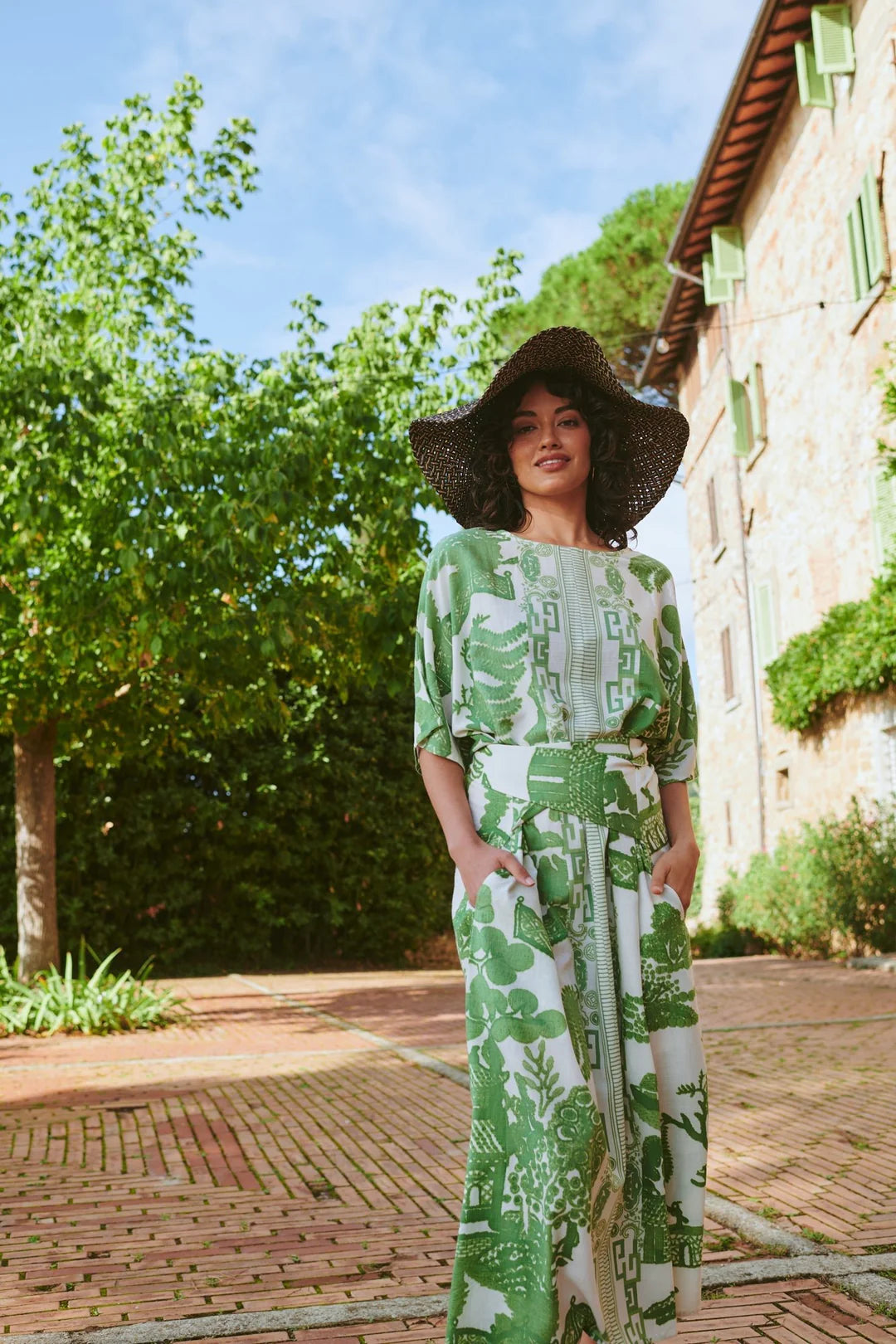 One Hundred Stars Giant Willow Green Obi Dress