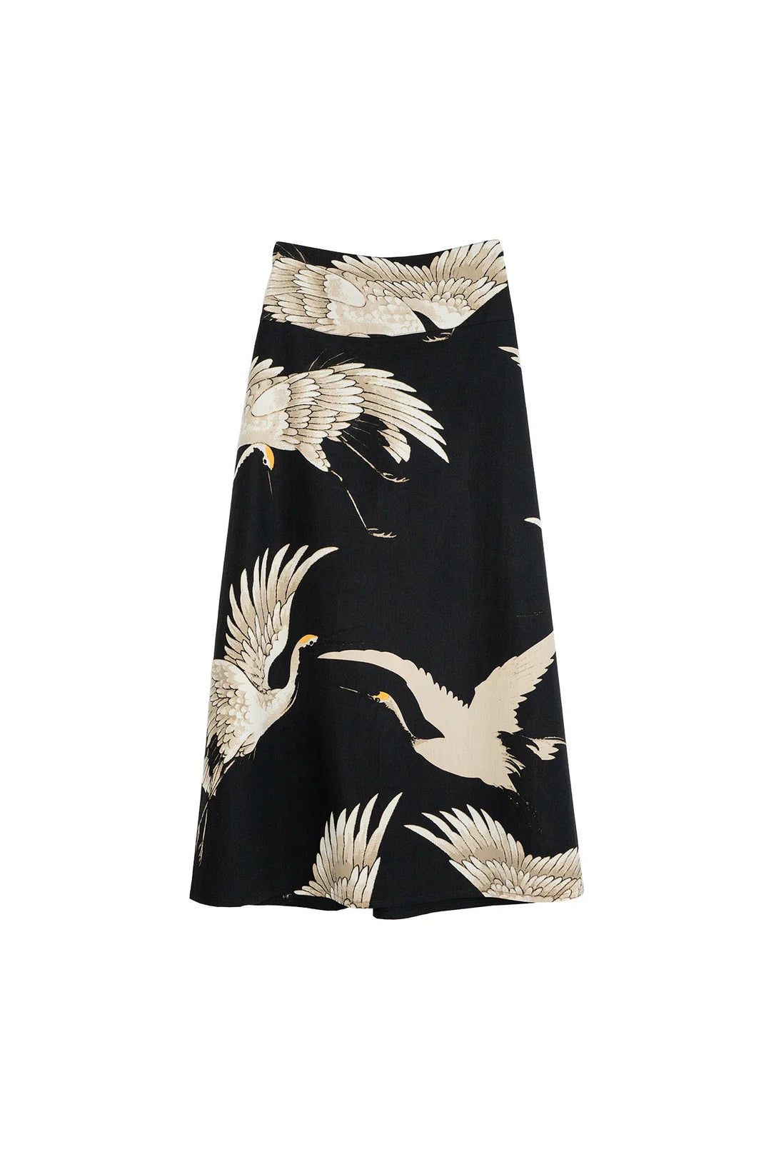 One Hundred Stars Stork Black Cotton Poplin Maxi Skirt