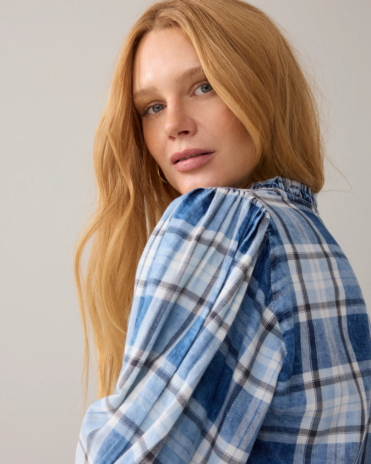 Summum indigo check blouse