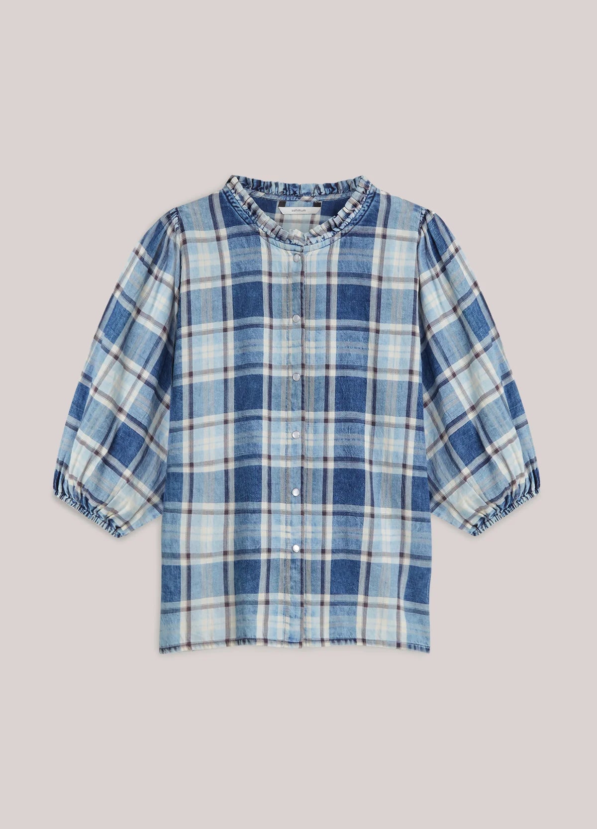 Summum indigo check blouse