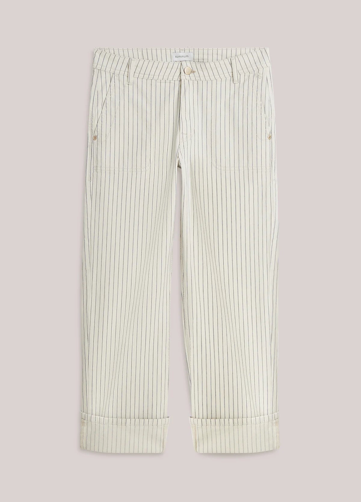 Summum Ivory Denim trousers with stripe