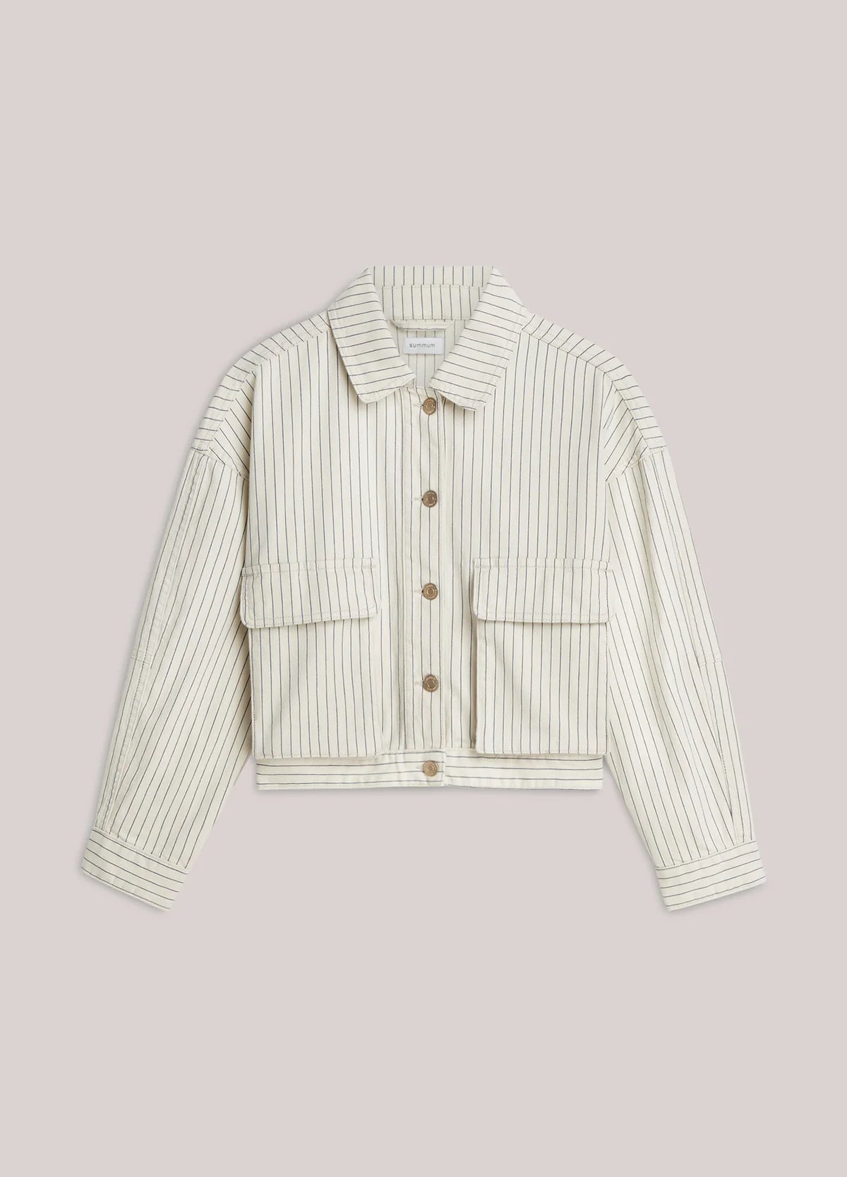 Summum Ivory Denim Jacket with stripe