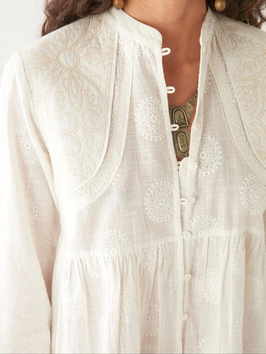 Maison Hotel Ariana Blouse-Mosaique Ivory