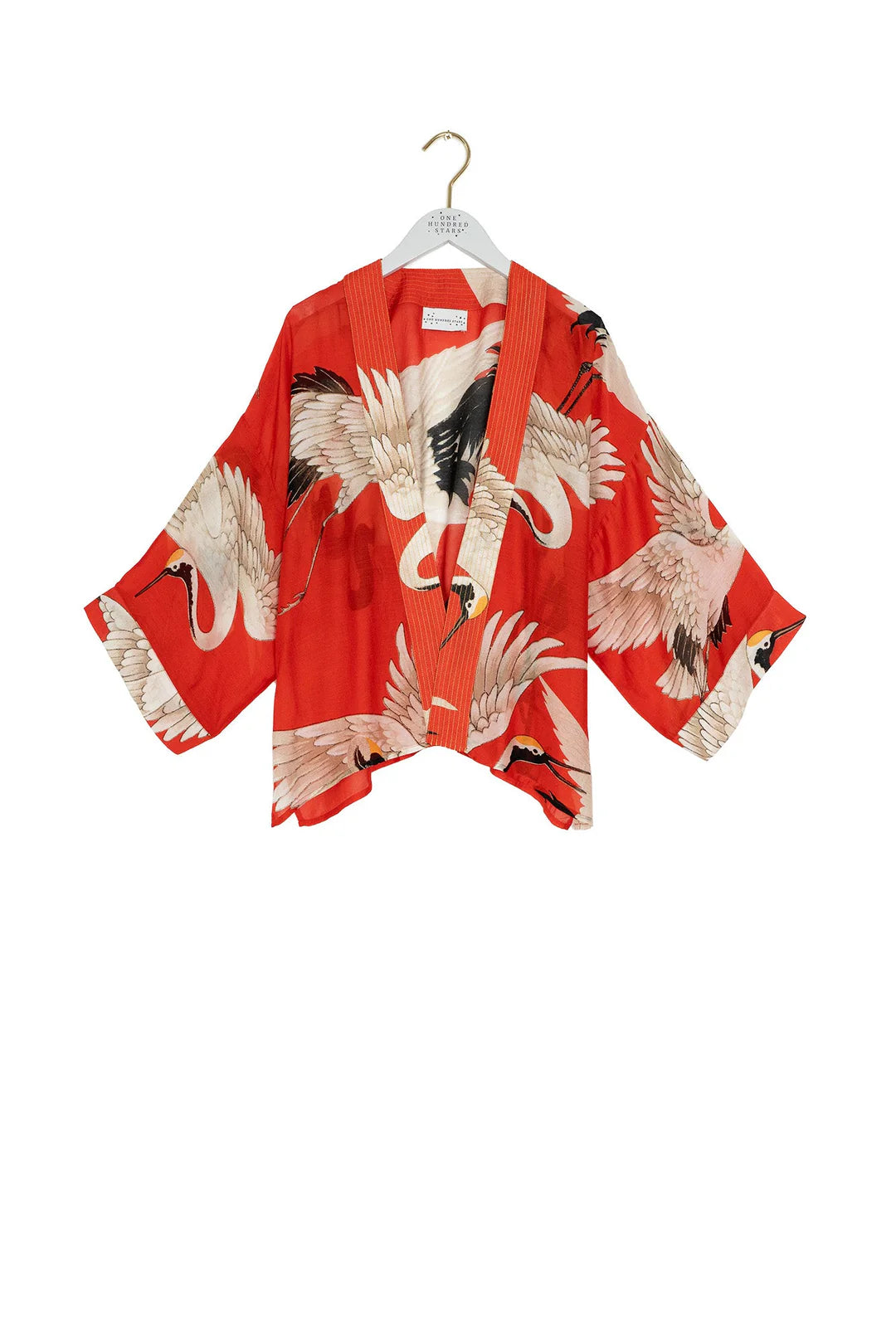 One Hundred Stars Stork Scarlet Kimono