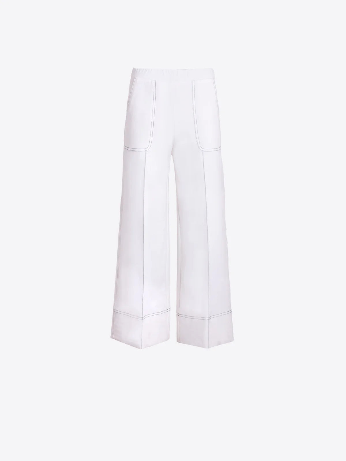 Vilagallo Wide Leg White Trousers