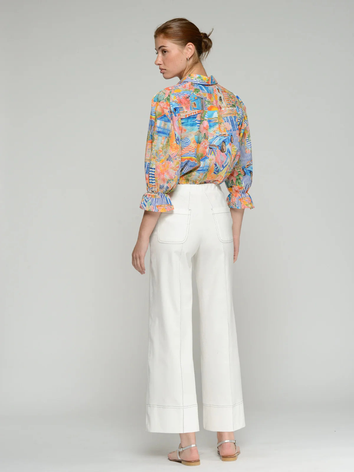 Vilagallo Wide Leg White Trousers