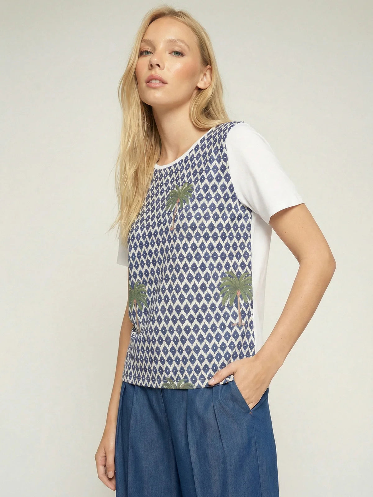 Vilagallo Palm Print T shirt