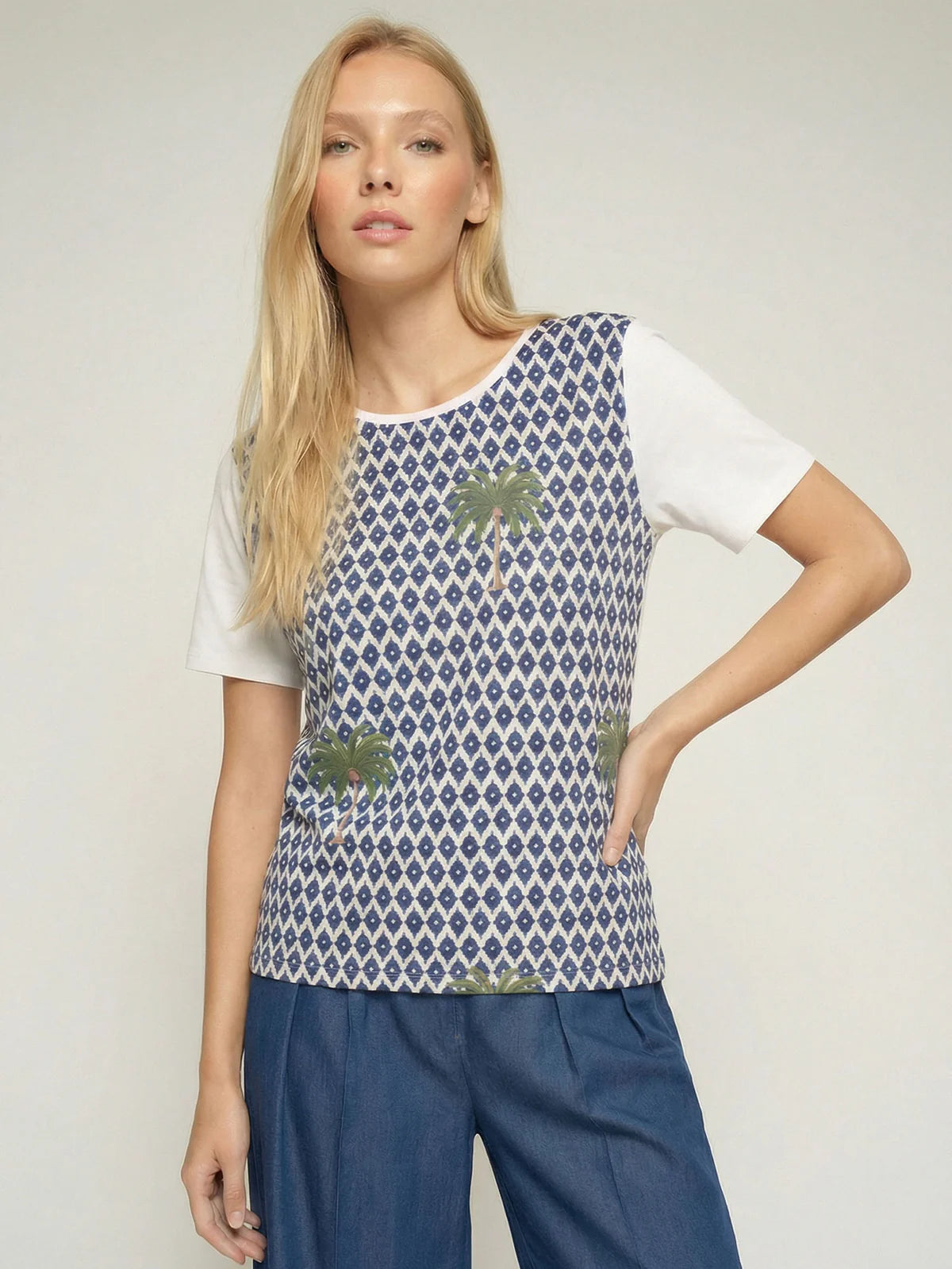 Vilagallo Palm Print T shirt