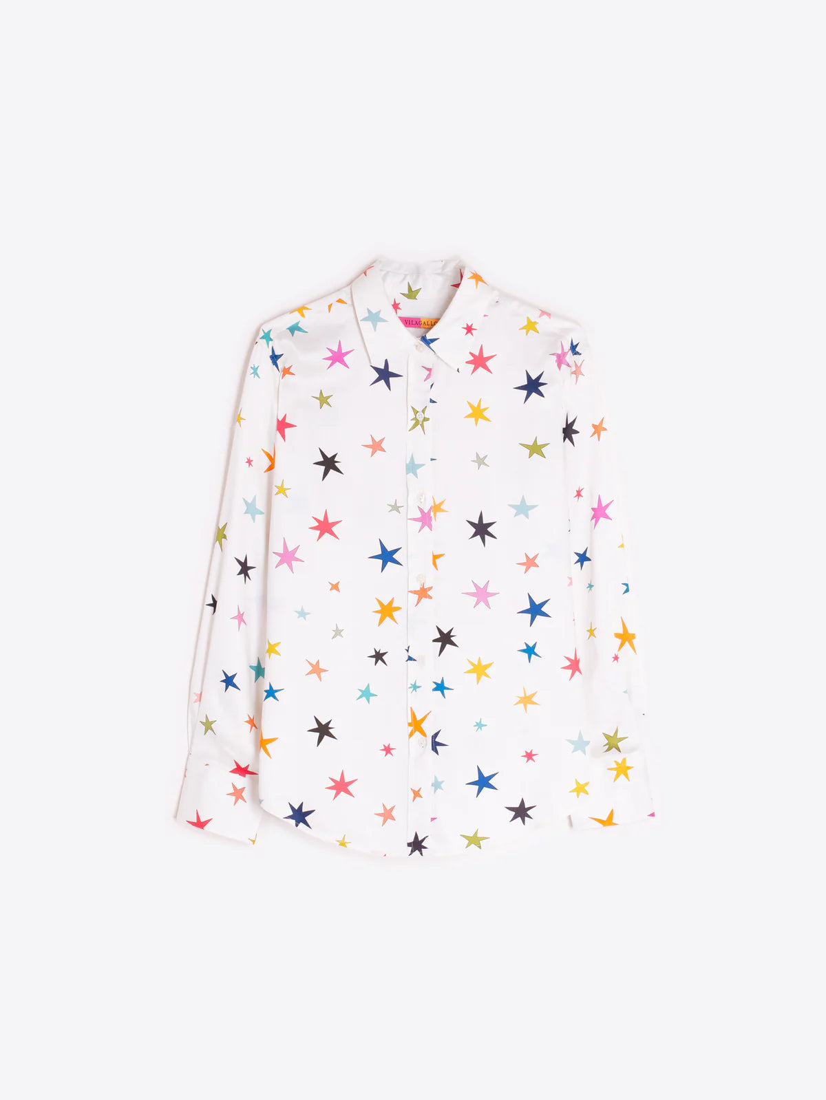 Vilagallo White Shirt with multi coloured Star Print