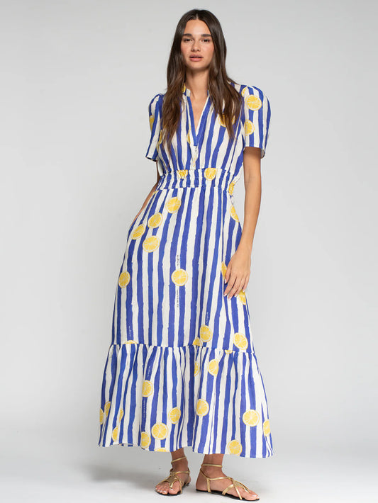 Vilagallo Lemon Striped Dress
