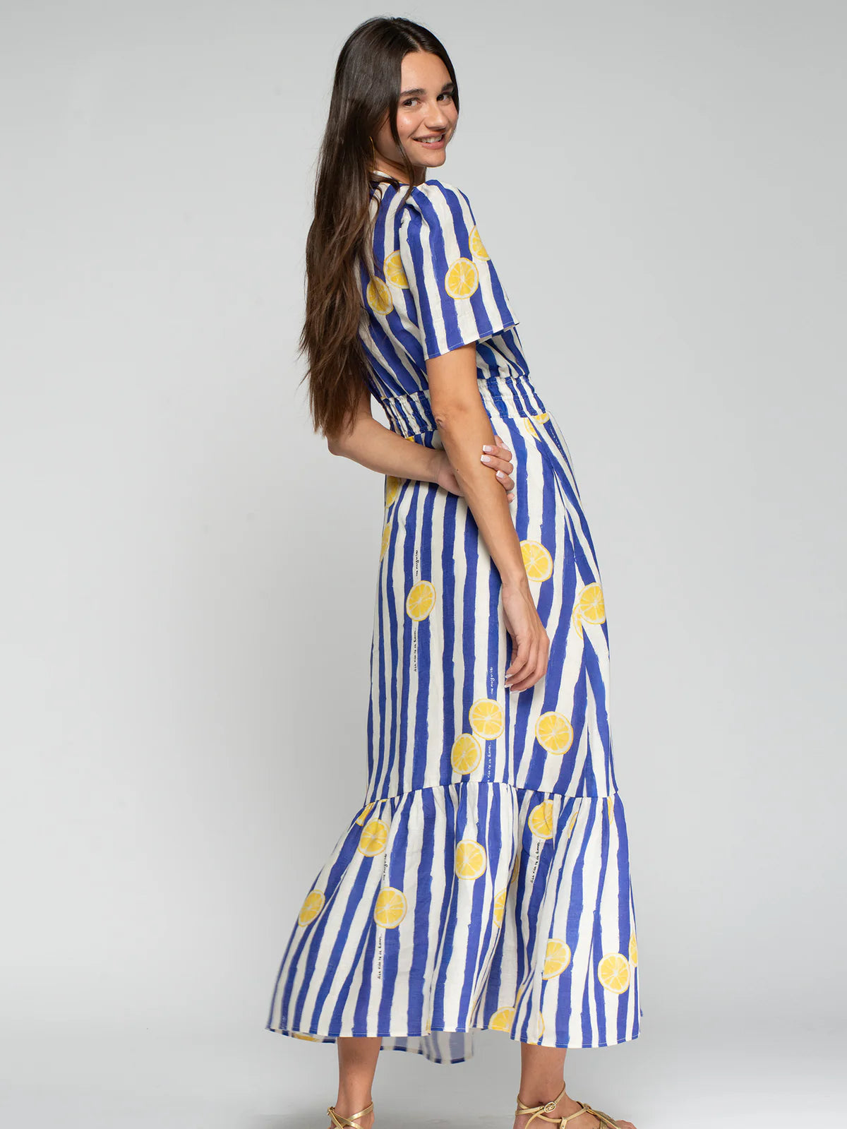 Vilagallo Lemon Striped Dress