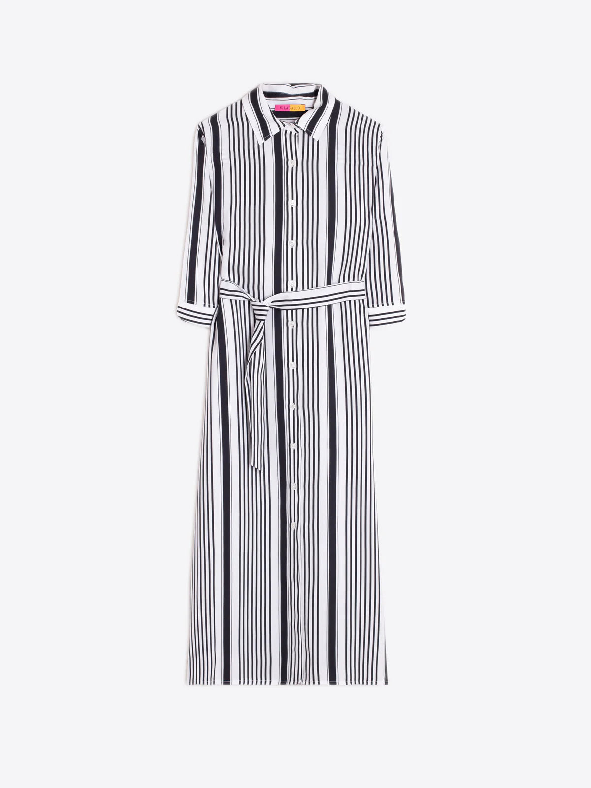 Vilagallo Navy Striped Shirt Dress