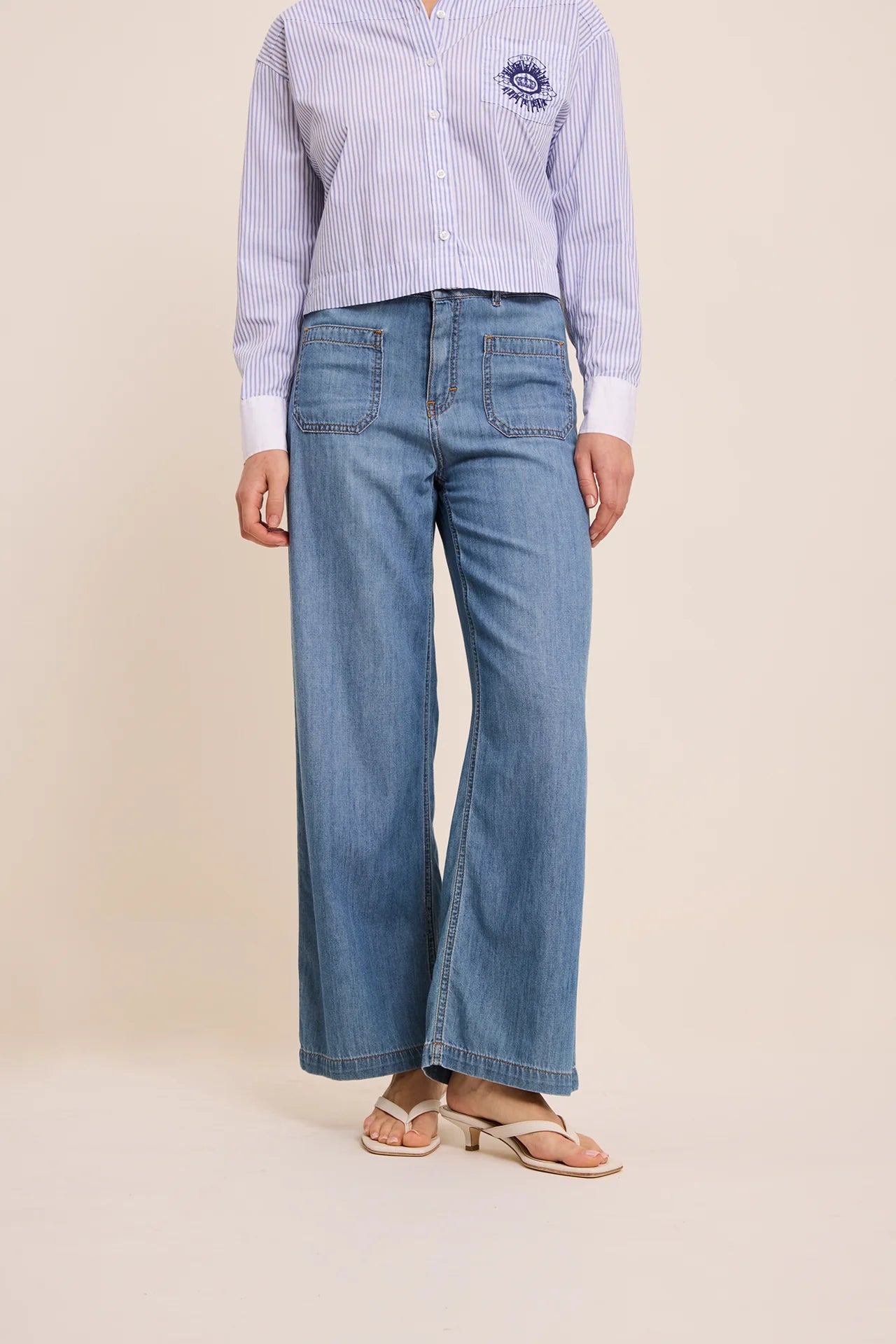 Five Lucia Wide Leg Jeans- Light Blue