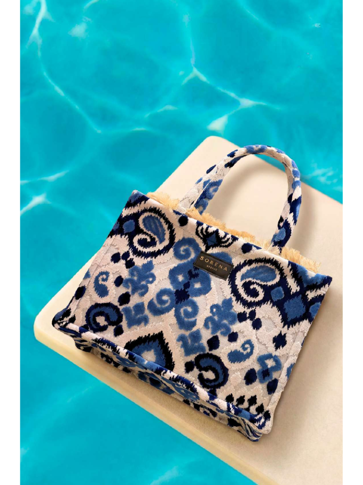 Sorena Thalassa Medium Tote Bag Blue Print