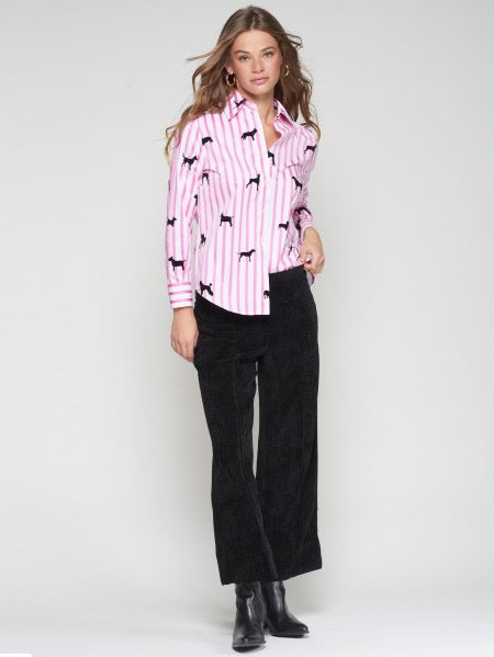 Vilagallo Mafalda Pink Striped shirt