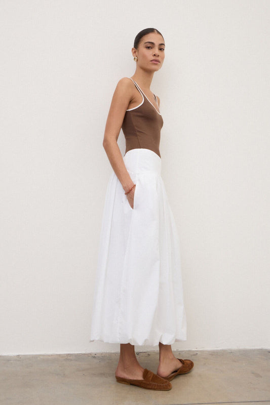 Ottod'Ame White Poplin Balloon Skirt