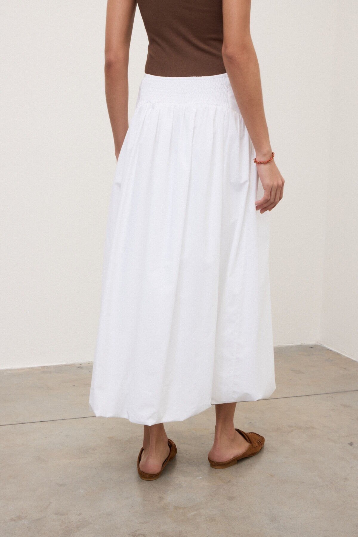 Ottod'Ame White Poplin Balloon Skirt