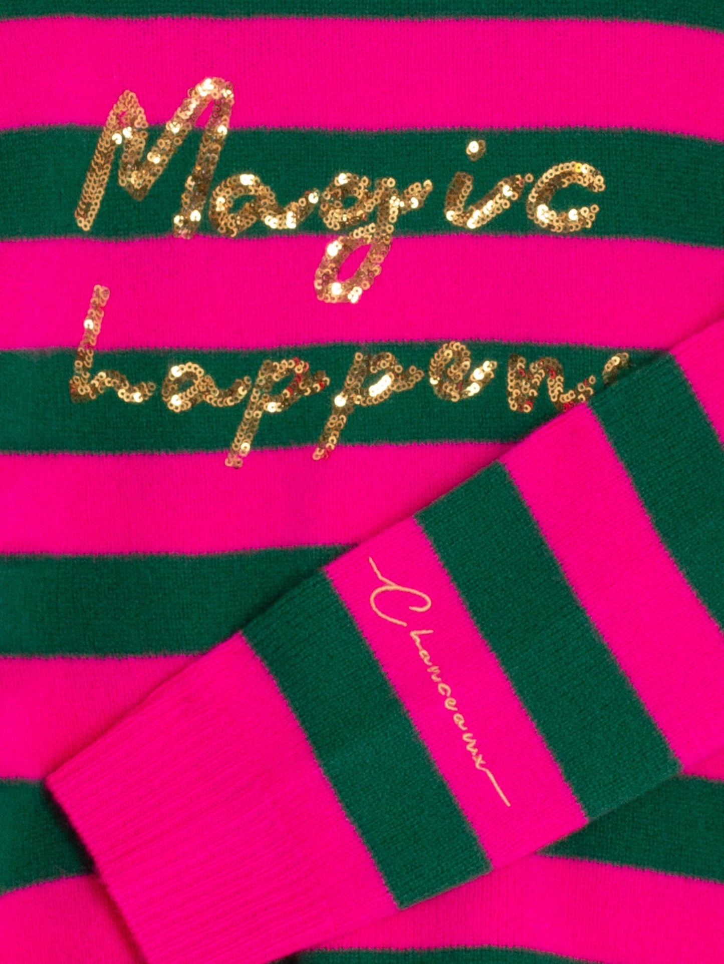 Vilagallo Fabiola sweater with sequins - Pink/Green