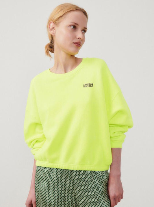 American Vintage Izubird Sweater - Neon Yellow