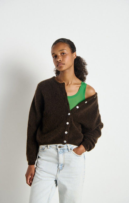 American Vintage Vitow Cardigan-Melange Coffee