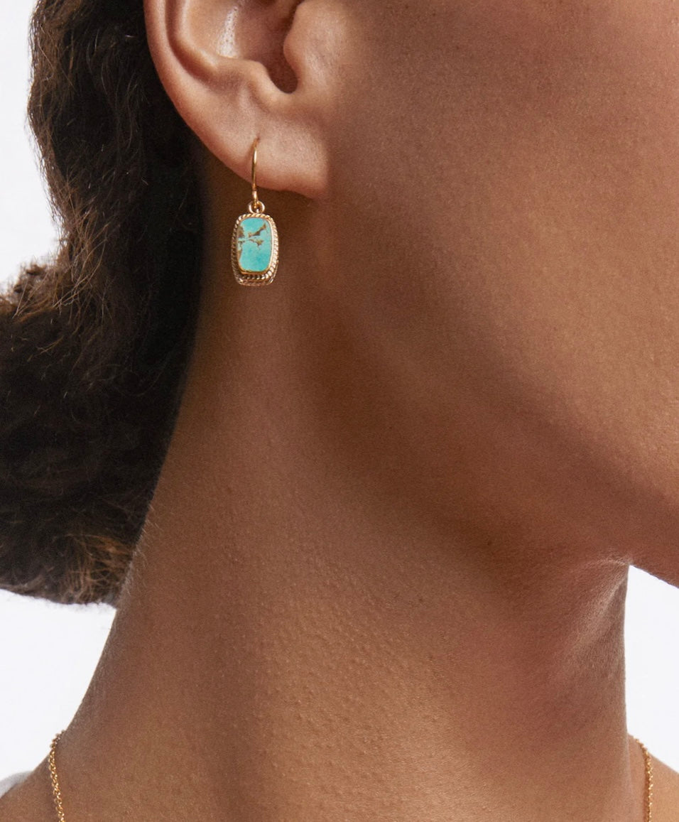 Anna Beck Turquoise cushion drop earrings