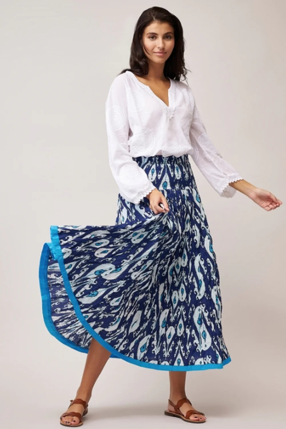 Mare Sole Amore Linen Layla Ikat Print Long Skirt | Ooh! Ooh! Shoes Women's  Clothing and Accessories Boutique