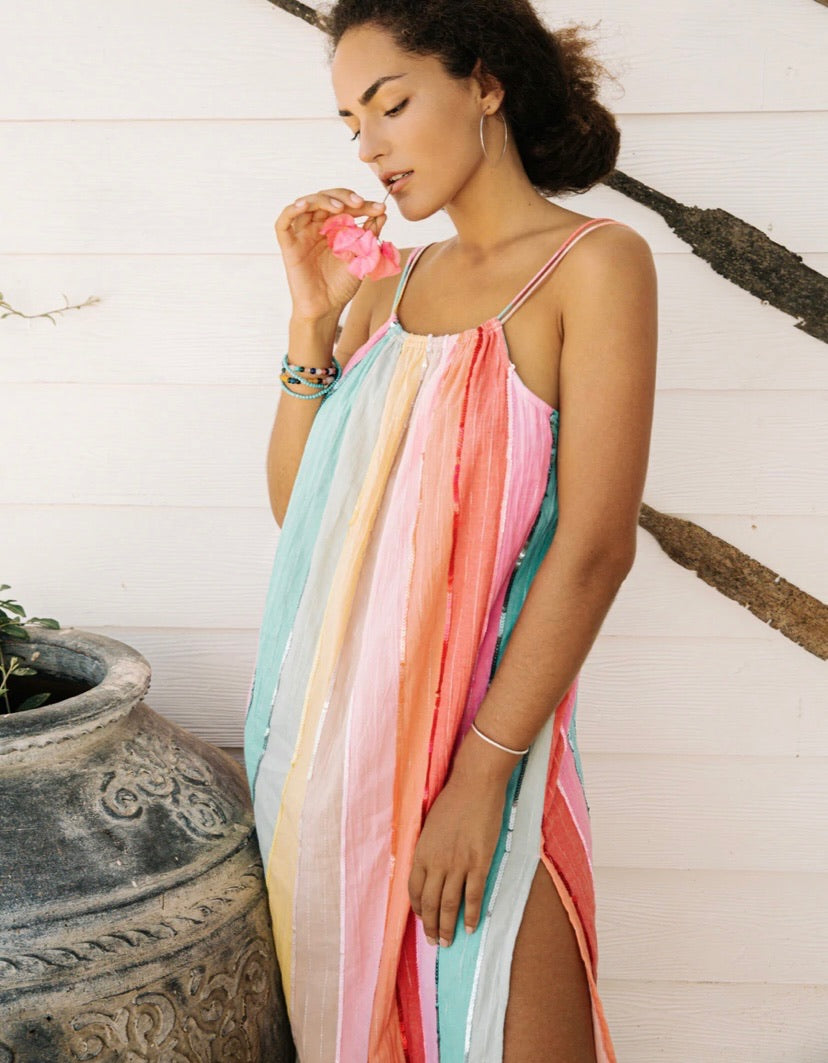 Sundress- Kiera Dress Multicolour Stripes & Sequins