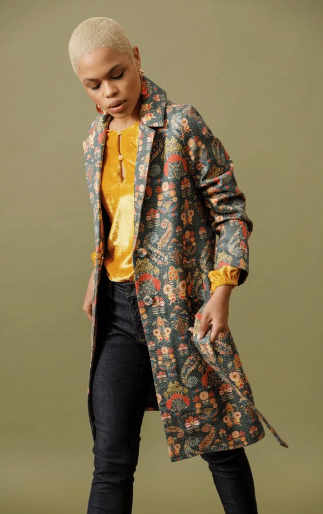 Emily Lovelock- Autumn Print Long Jacket