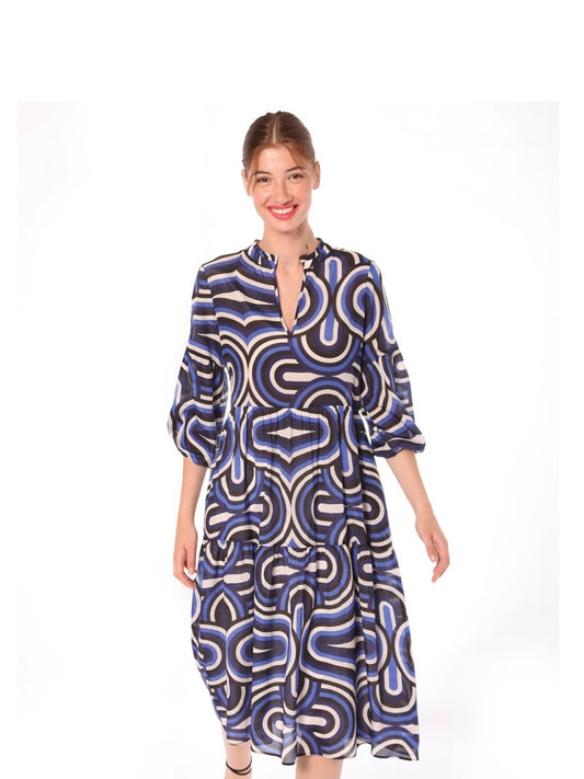 Vilagallo Tammy Dress Navona Blue Print