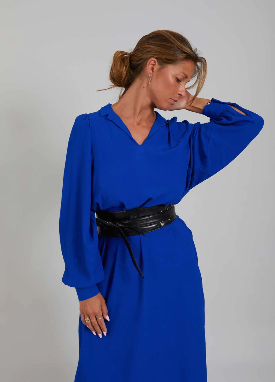 Coster Copenhagen Dress with Wide Sleeves - Electric Blue