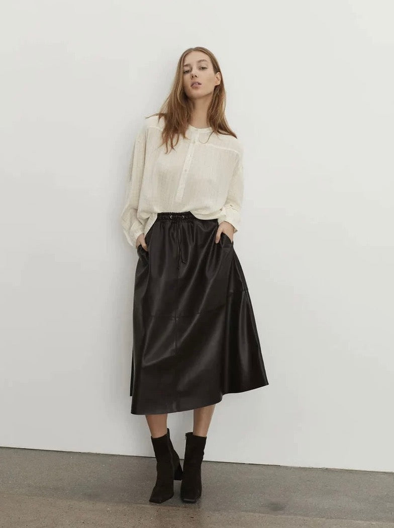 Sofie Schnoor faux leather skirt -Black