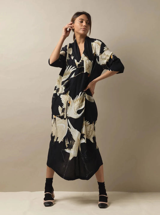 One Hundred Stars Rachel Dress- Stork Black