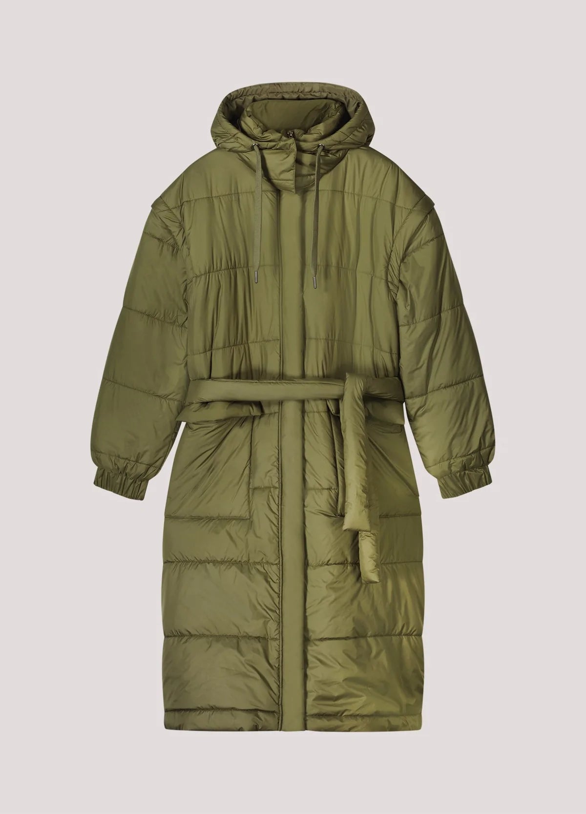 Summum Long Quilted Jacket Ivy Green