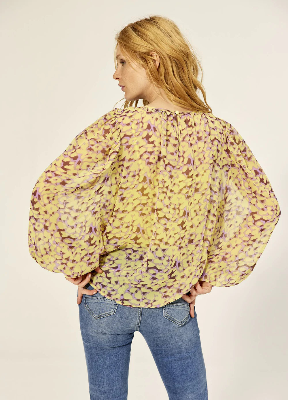 Summum Blouse with puff sleeves