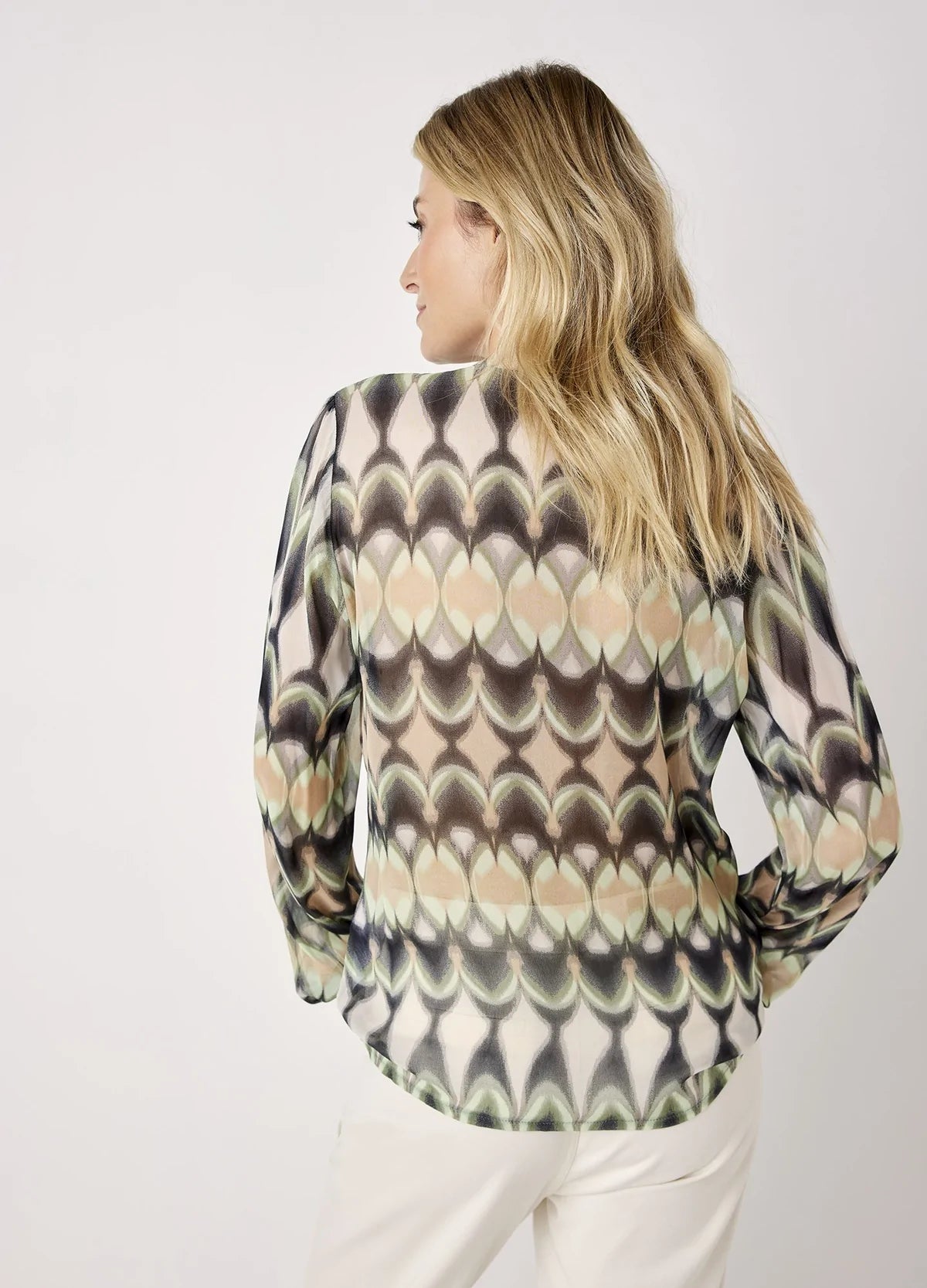 Summum Jabot blouse with psychedelic print